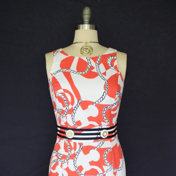Lilly Pulitzer Kirkland dress tango orange booze cruize sailor nautical polo 2 - Picture 8 of 13